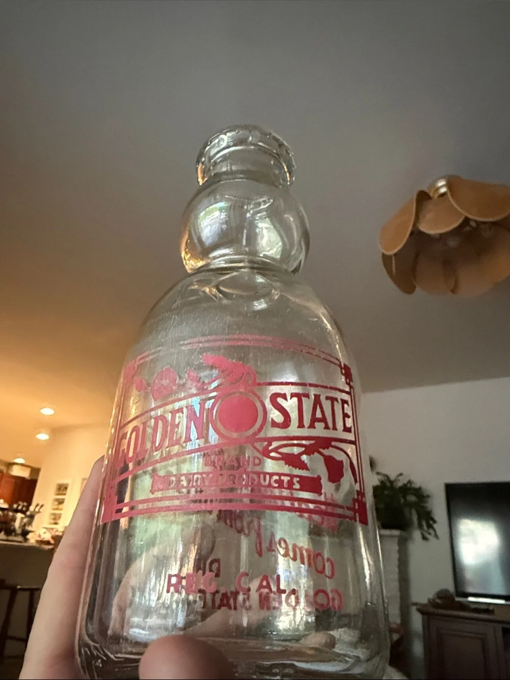 Vintage Clear Glass Milk Bottle